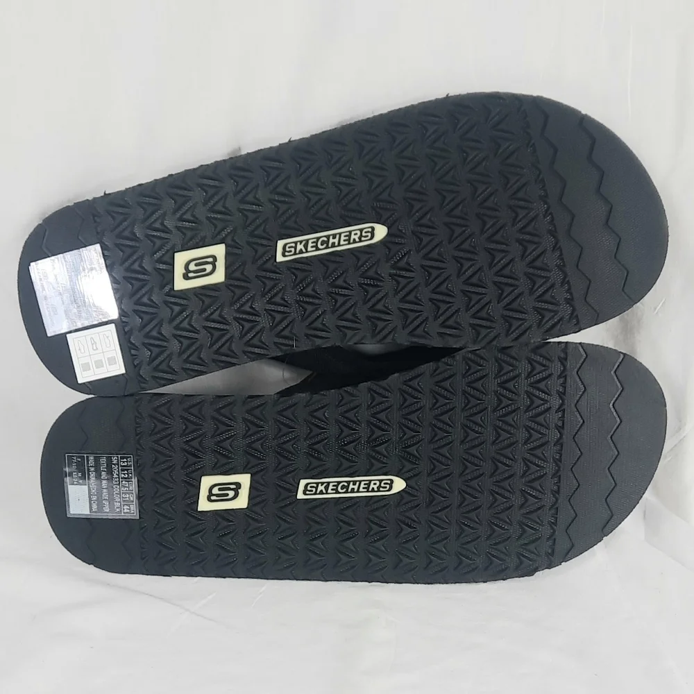 Skechers Tantric Rafe Mens Thong Sandals Size 13 Relaxed Fit Comfort Black NEW